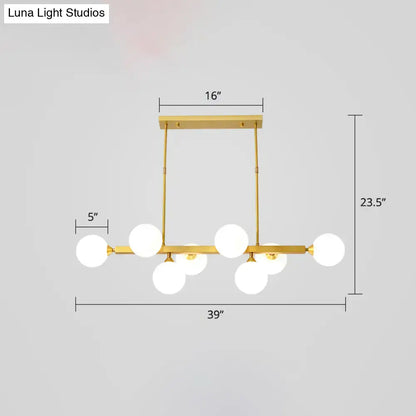 Postmodern black opaline glass molecular island light dining room