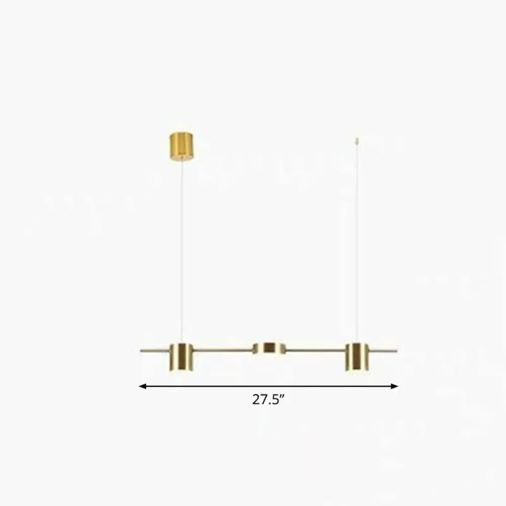 Modern gold straight bar led ceiling light for kitchen island
