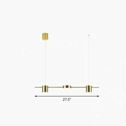 Modern gold straight bar led ceiling light for kitchen island