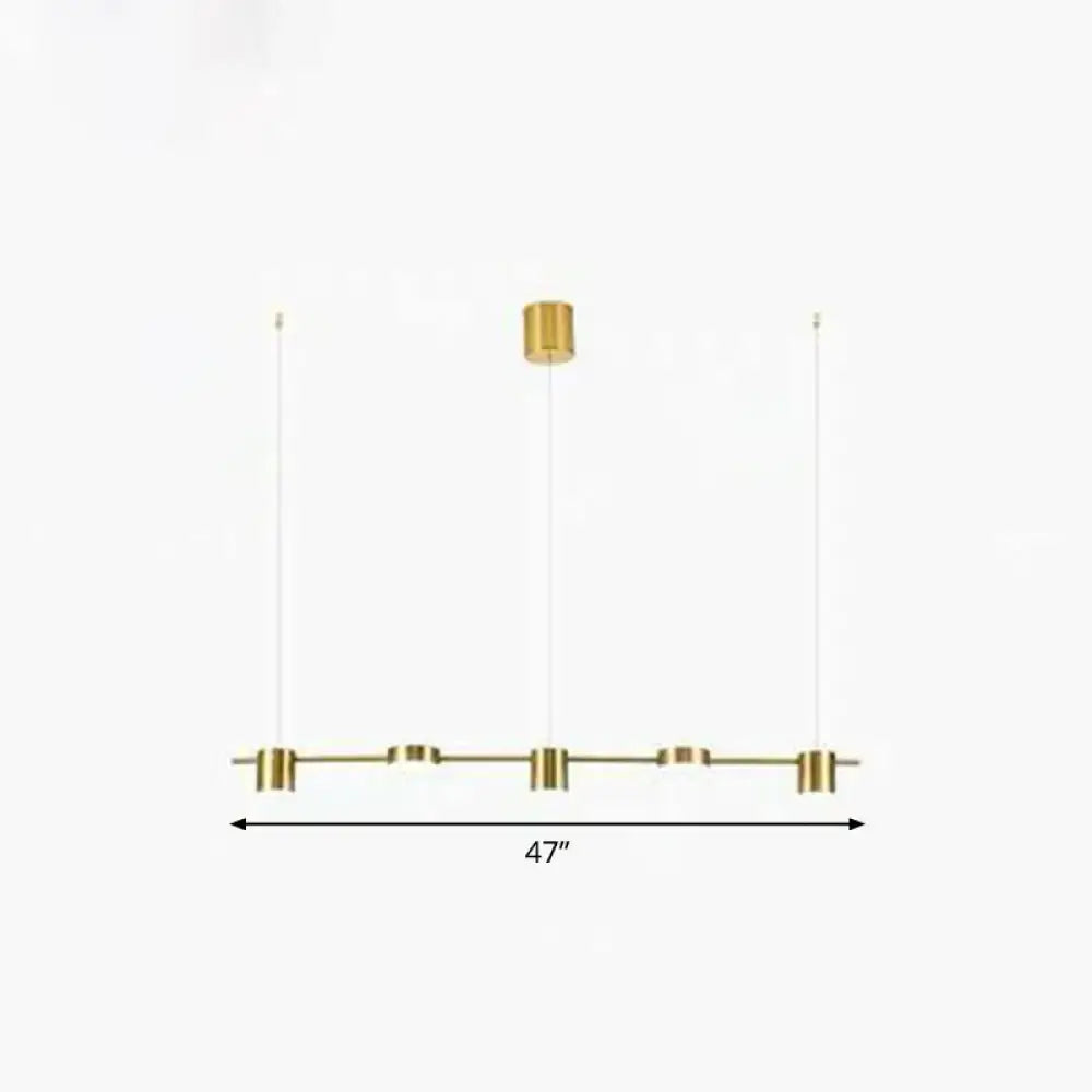 Modern gold straight bar led ceiling light for kitchen island