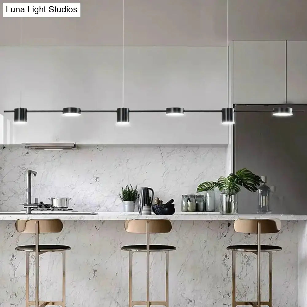 Modern gold straight bar led ceiling light for kitchen island