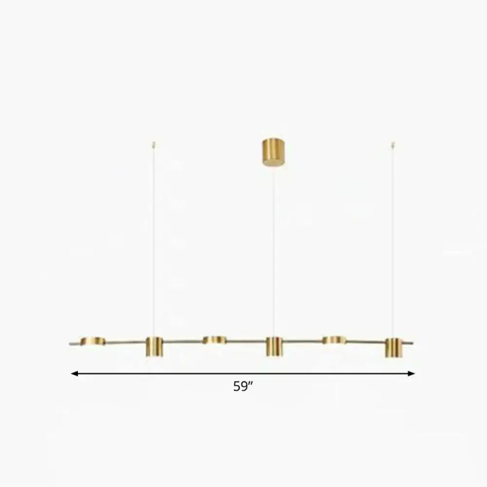 Modern gold straight bar led ceiling light for kitchen island