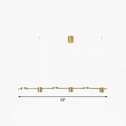 Modern gold straight bar led ceiling light for kitchen island