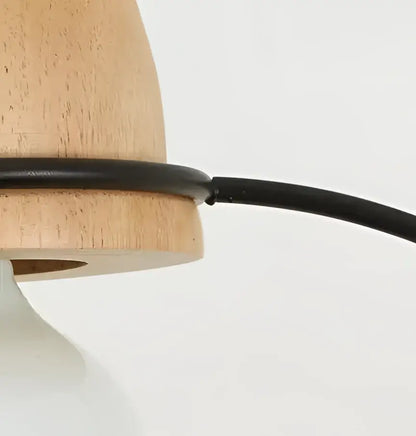Modern wood and black pendant planter light dining room