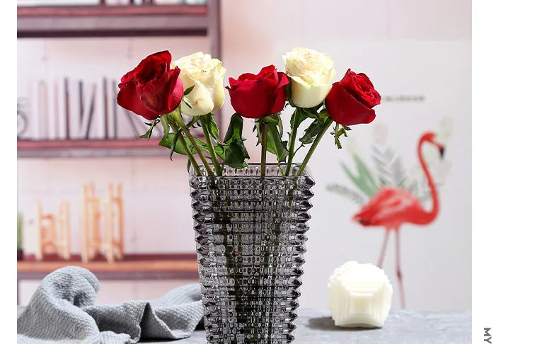 DecorBites™ Premium Crystal Glass Vase for Home Décor
