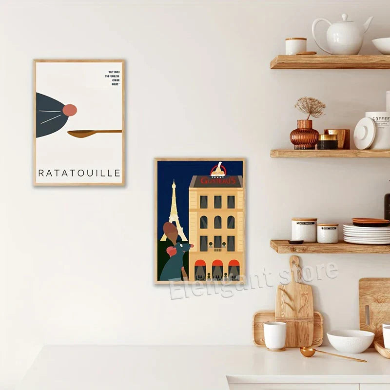 DecorBites™ Ratatouille Cartoon Art Print for Kitchen Decor