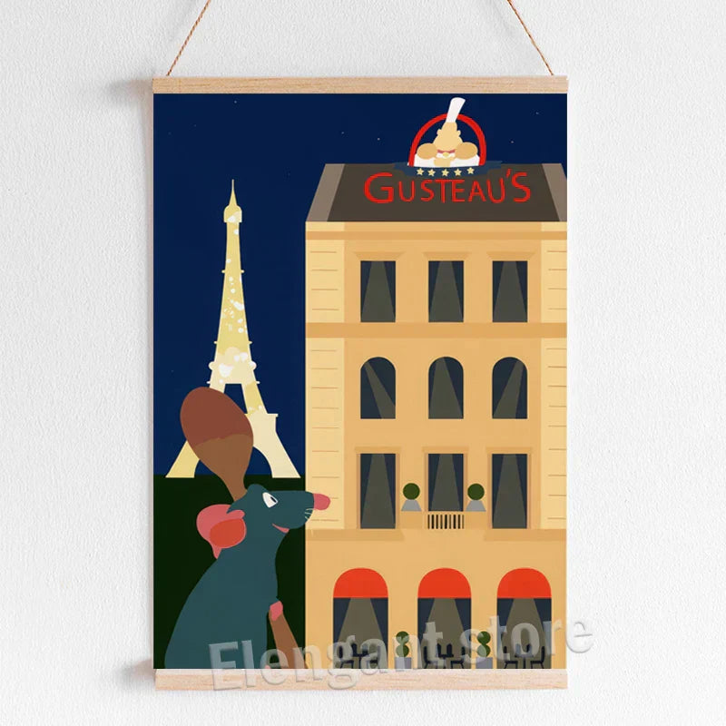 DecorBites™ Ratatouille Cartoon Art Print for Kitchen Decor