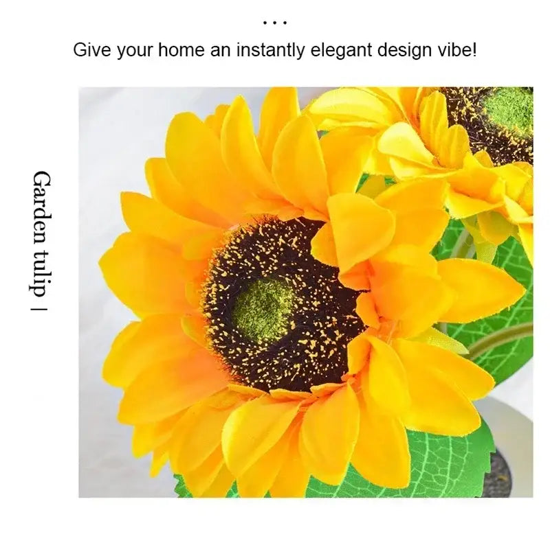 Sunflower yellow and blue led night light bedroom decor