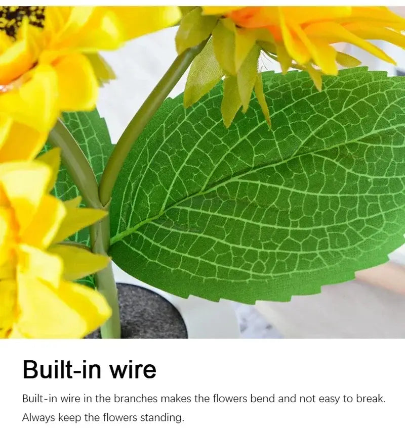 Sunflower yellow and blue led night light bedroom decor