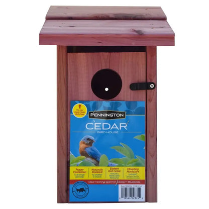 Red cedar bluebird house with mounting pole garden nesting box