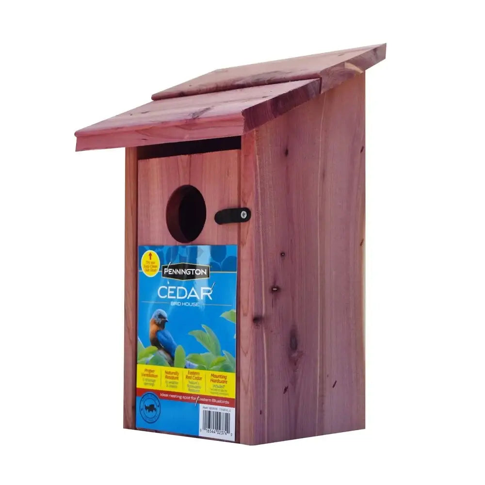 Red cedar bluebird house with mounting pole garden nesting box