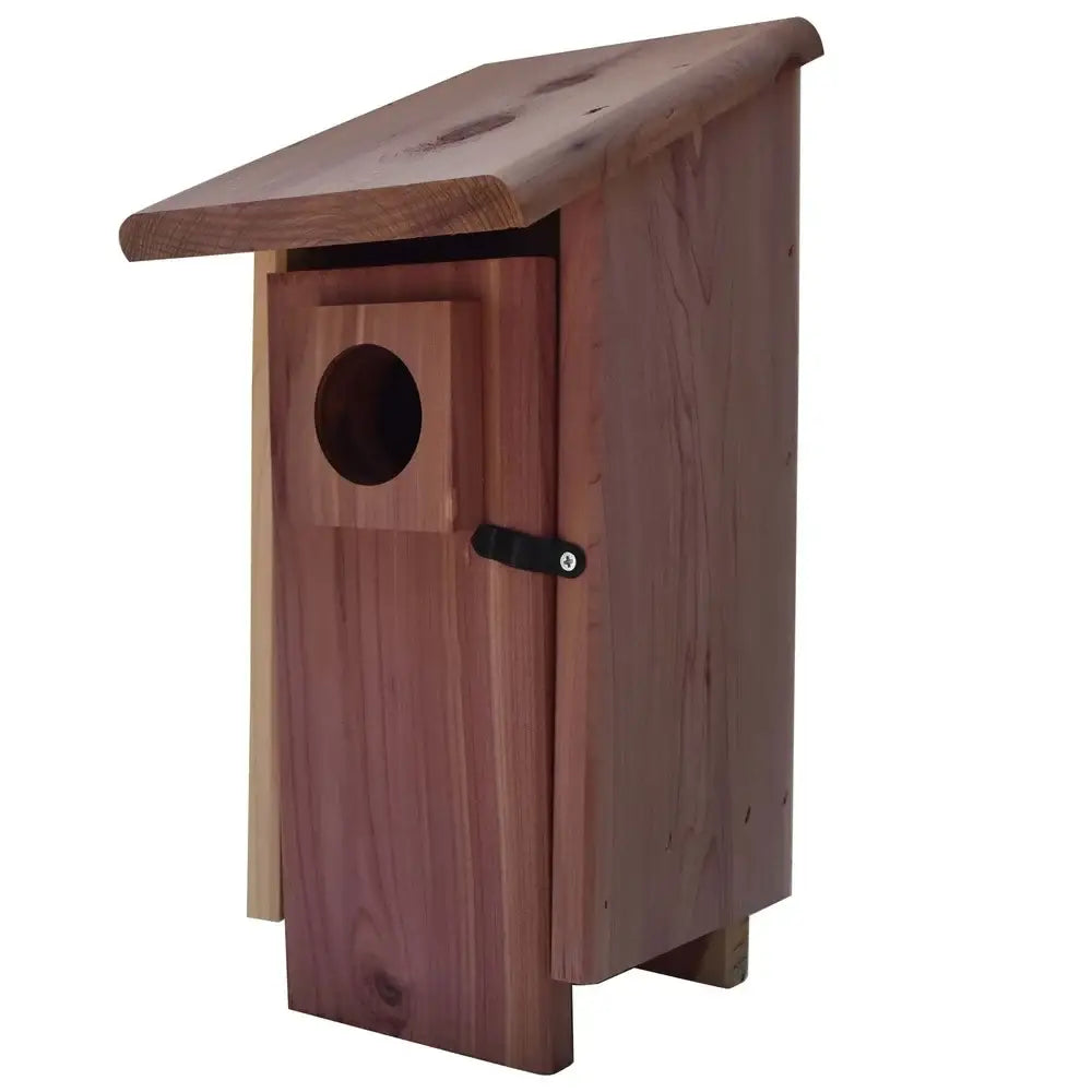 Red cedar bluebird house with mounting pole garden nesting box
