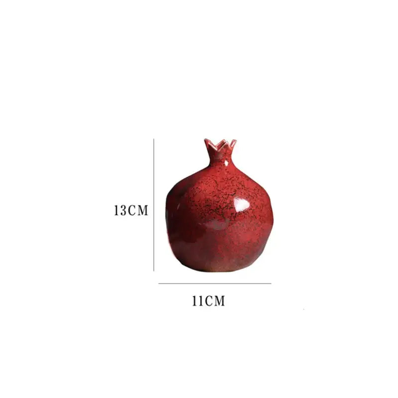 Modern red pomegranate ceramic vase set living room decor