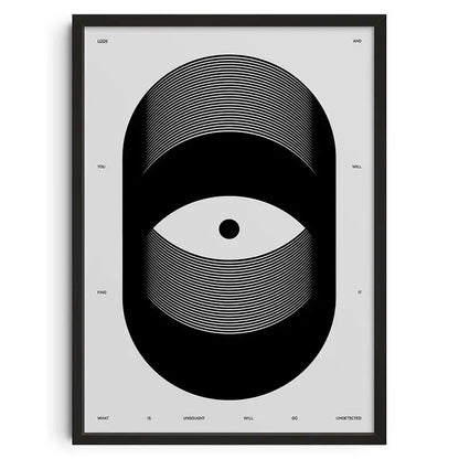 Retro abstract canvas black cat face poster – living room wall art