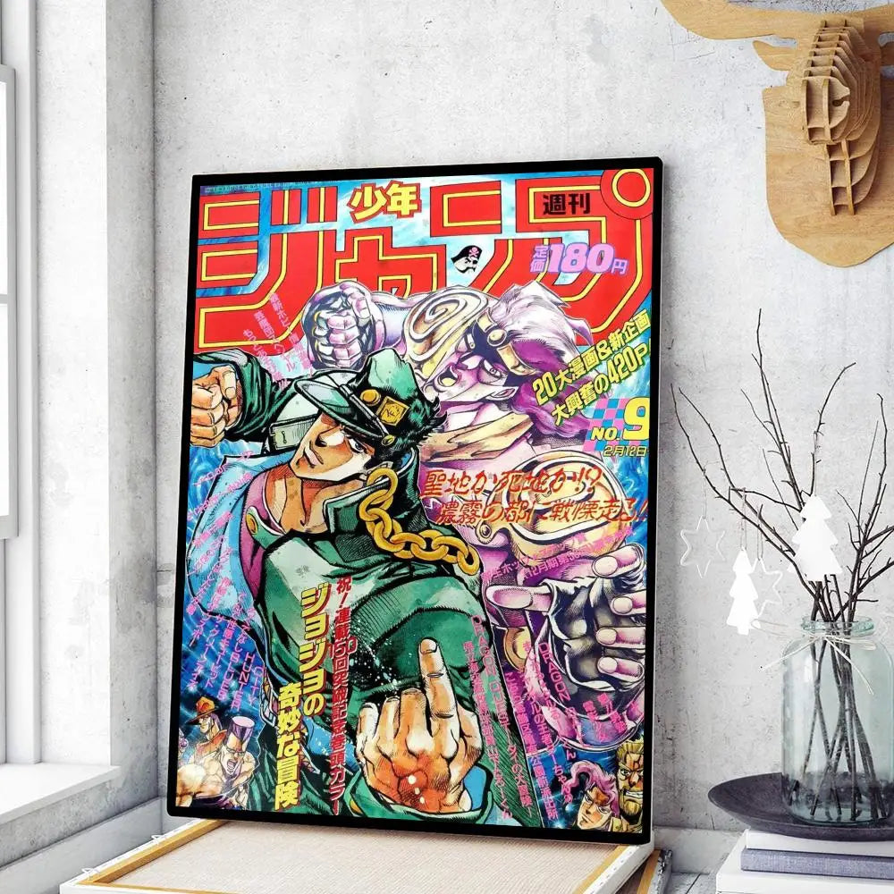 Retro jojo’s bizarre adventure framed art 5 piece bedroom poster set