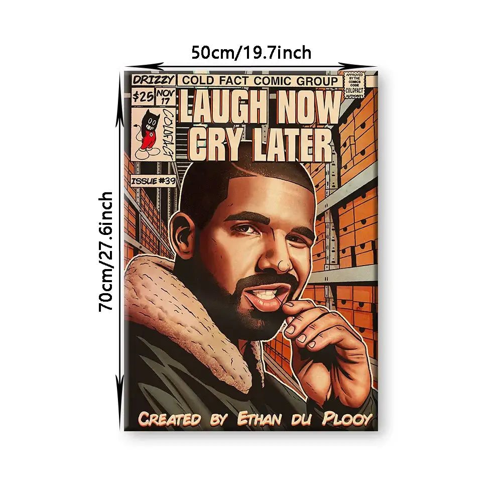 Retro comic hip hop singer canvas prints bedroom wall art