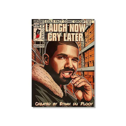 Retro comic hip hop singer canvas prints bedroom wall art