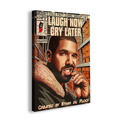 Retro comic hip hop singer canvas prints bedroom wall art