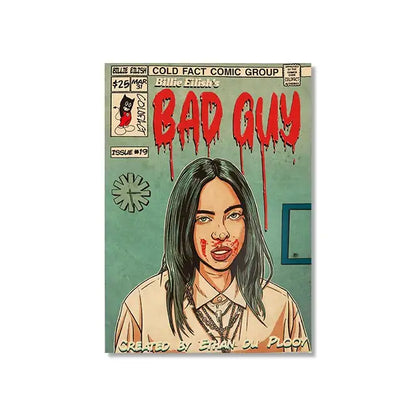 Retro comic hip hop singer canvas prints bedroom wall art