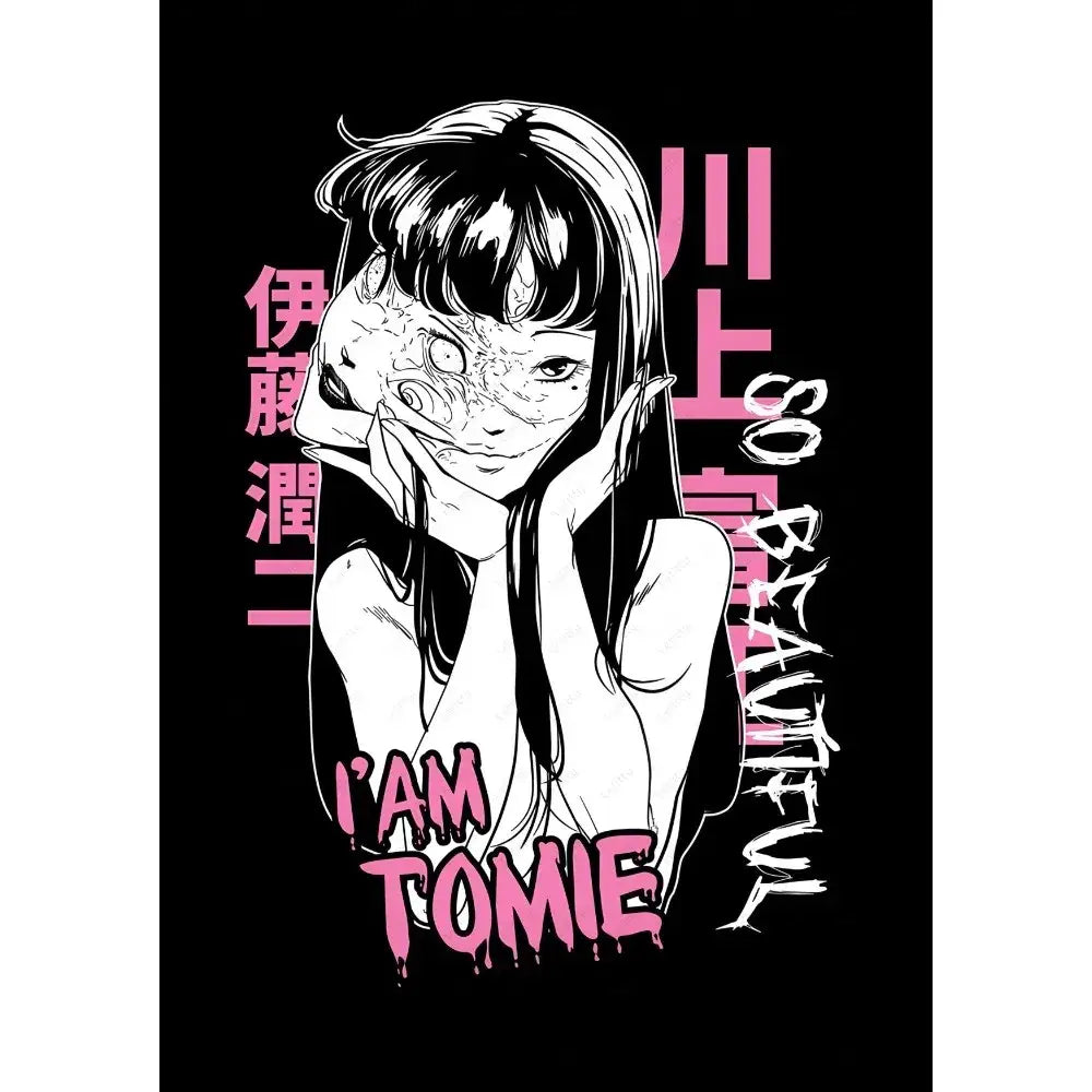 Retro cool girl b&w anime framed poster bedroom wall art