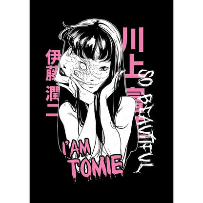 Retro cool girl b&w anime framed poster bedroom wall art