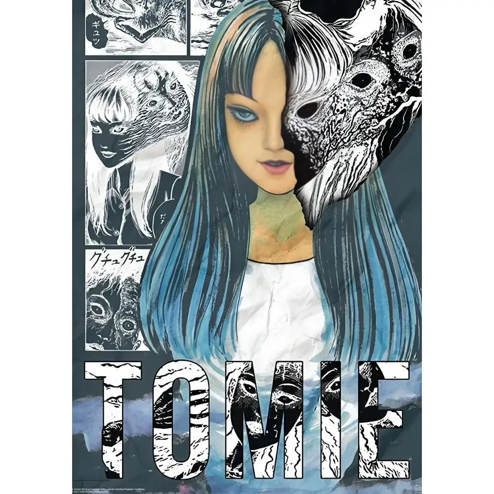 Retro cool girl b&w anime framed poster bedroom wall art