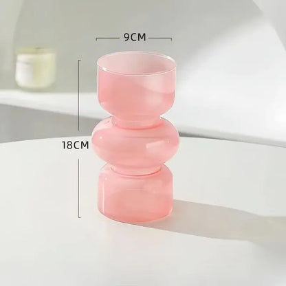 Retro red & blue glass vase living room flower decor