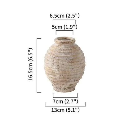 Retro handmade textured white clay vase living room home decor