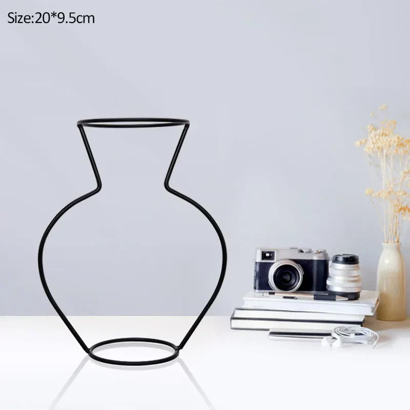 DecorBites™ Retro Iron Flower Vase for Home and Garden