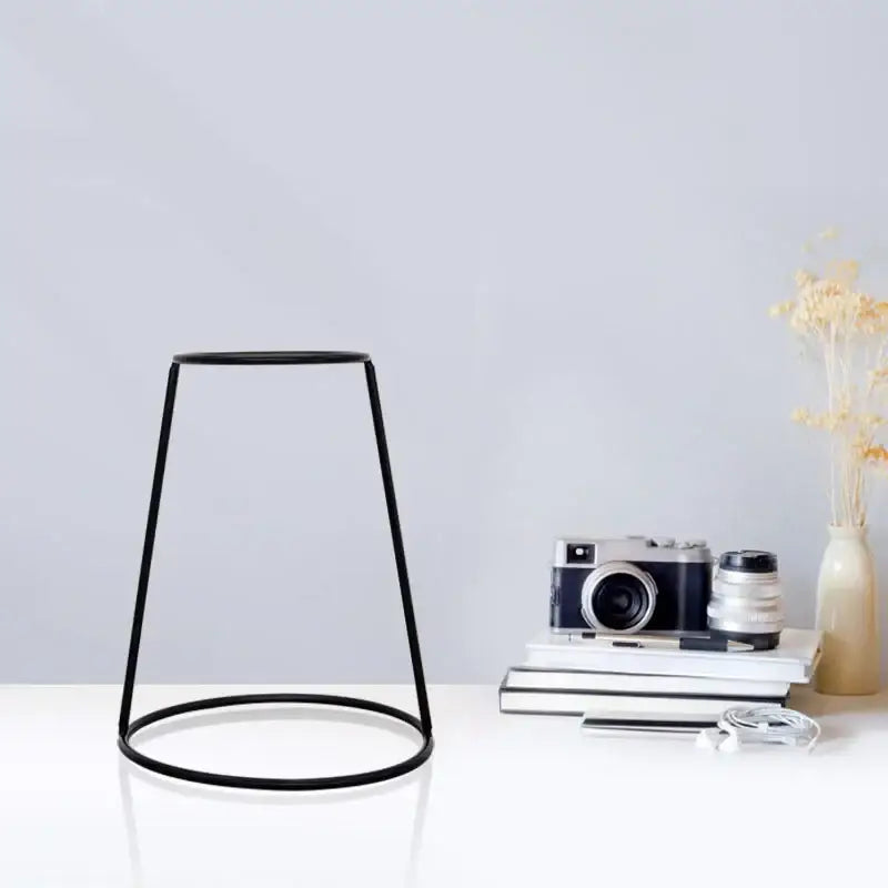 Retro iron black wireframe glass vase pot ornament for living room