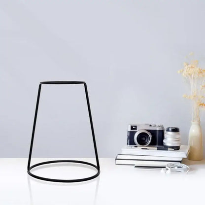 Retro iron black wireframe glass vase pot ornament for living room