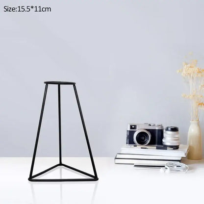 Retro iron black wireframe glass vase pot ornament for living room