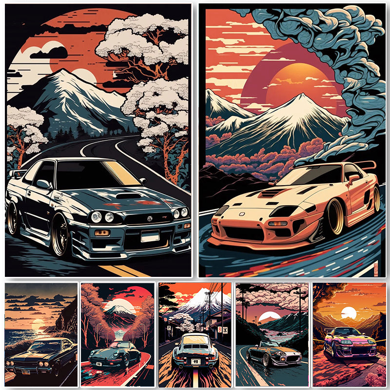 DecorBites™ Retro Japanese GTR Luxury Car Canvas Wall Art