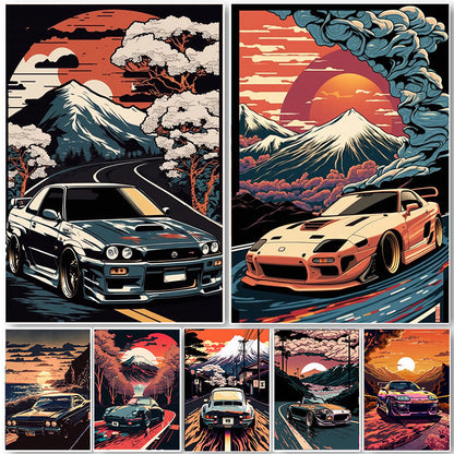 DecorBites™ Retro Japanese GTR Luxury Car Canvas Wall Art