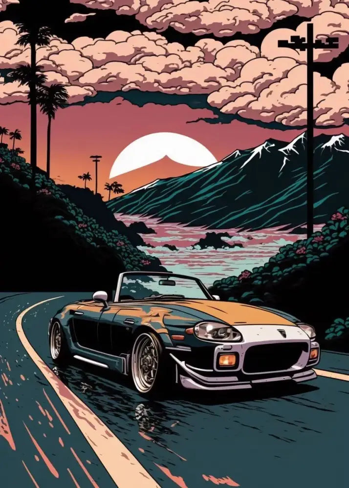 Retro black gtr luxury car wall art bedroom canvas decor