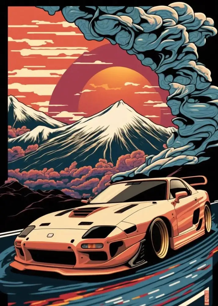 Retro black gtr luxury car wall art bedroom canvas decor
