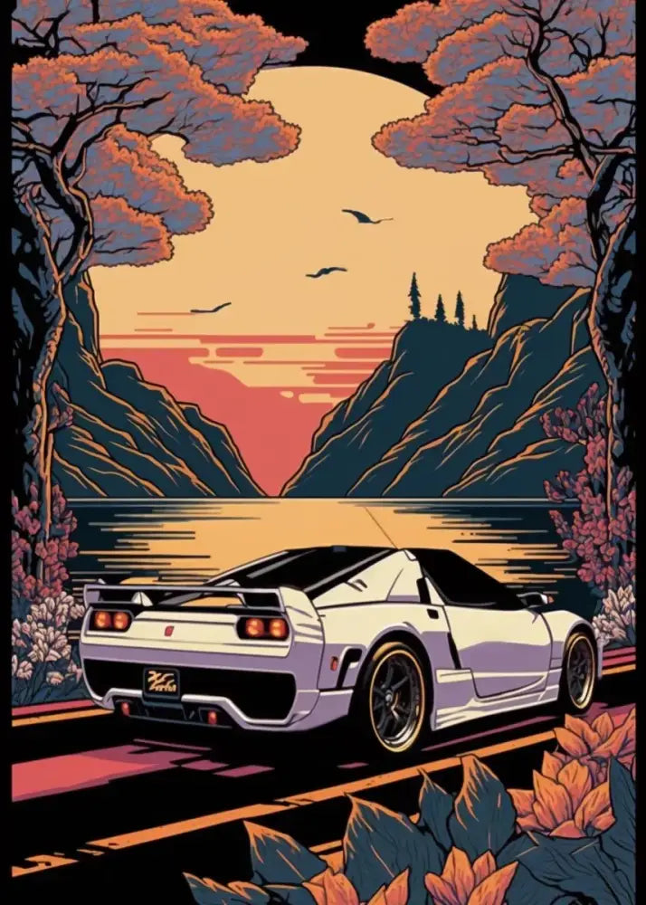 Retro black gtr luxury car wall art bedroom canvas decor
