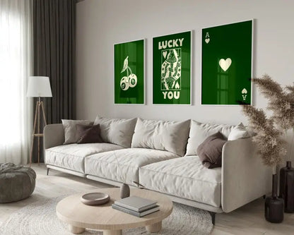 Retro queen of hearts canvas wall art set bedroom decor