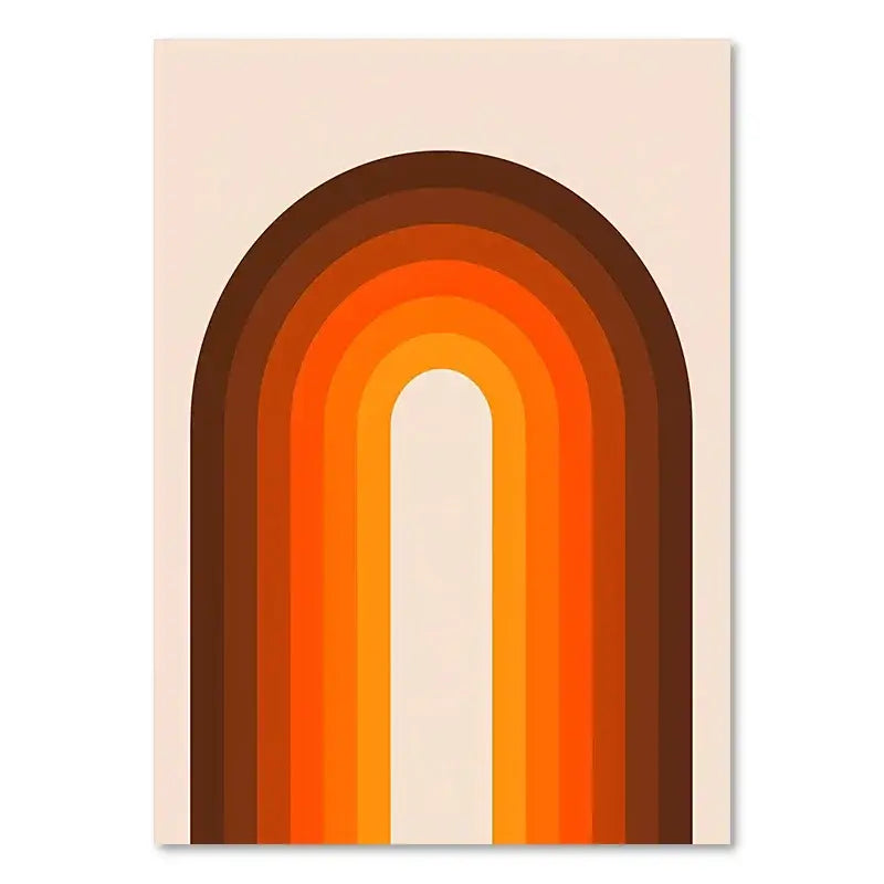 Retro rainbow abstract sunset art prints – living room wall decor