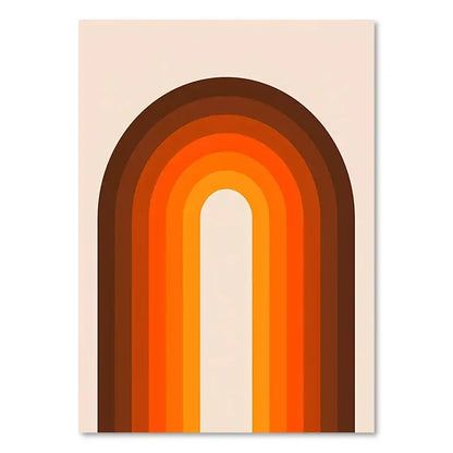Retro rainbow abstract sunset art prints – living room wall decor