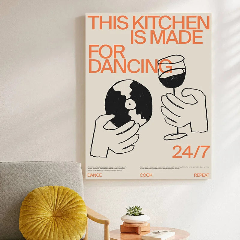 DecorBites™ Retro Record Player Canvas Wall Art