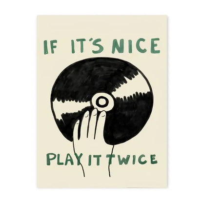 Retro blue record player modern music canvas – living room wall art