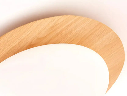 Retro walnut oval acrylic ceiling light for living room