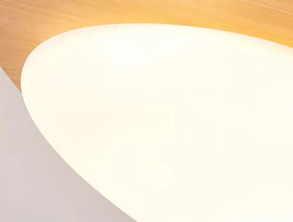 Retro walnut oval acrylic ceiling light for living room