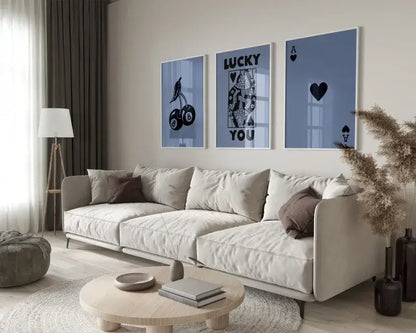 Retro queen of hearts wall art posters set living room decor