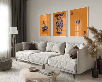 Retro red & white queen of hearts wall art posters living room decor