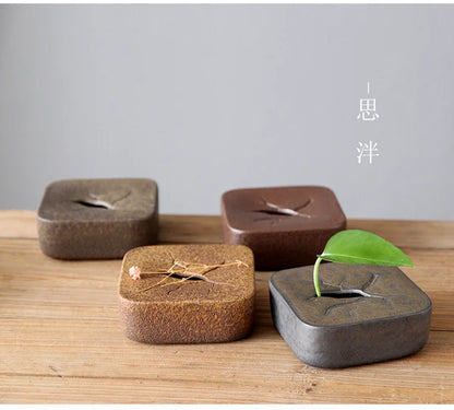 DecorBites™ Retro Zen Flower Pottery Vase Ornaments
