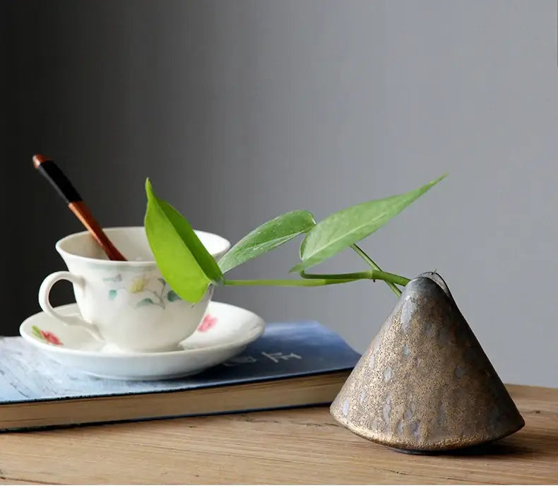 Retro zen matte ceramic pottery vase ornaments dining room tea ceremony
