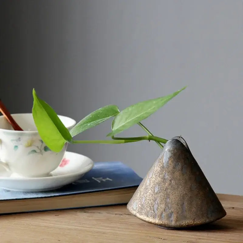 Retro zen matte ceramic pottery vase ornaments dining room tea ceremony