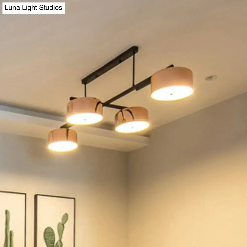 Modern rose gold & black 4-light pendant – dining room light fixture